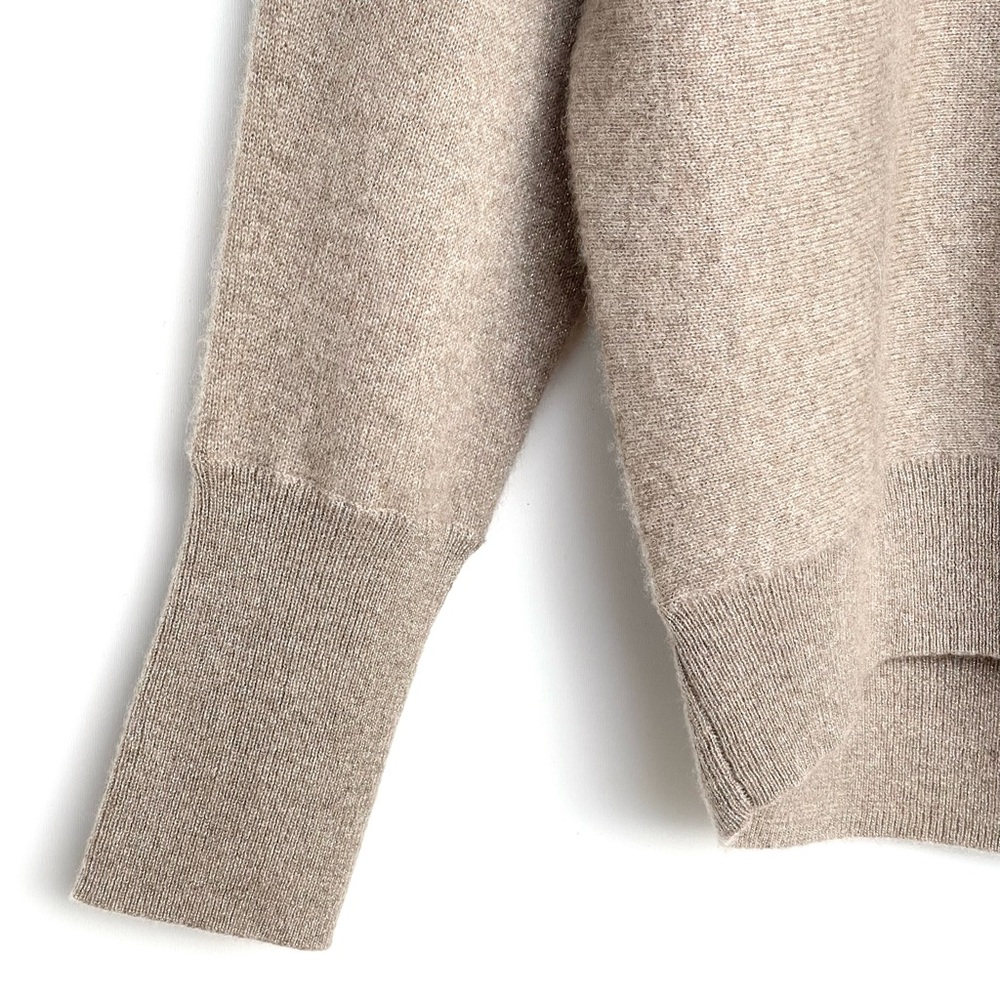 TAHARI Cashmere Sweater Sparkle Long Dolman Sleeve Crew Neck Stretch Pullover - Picture 4 of 14